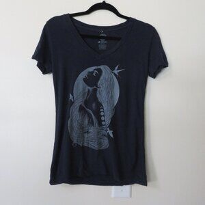 Third Eye Pinecones Navy Blue Lunar Woman Graphic Tee size Medium